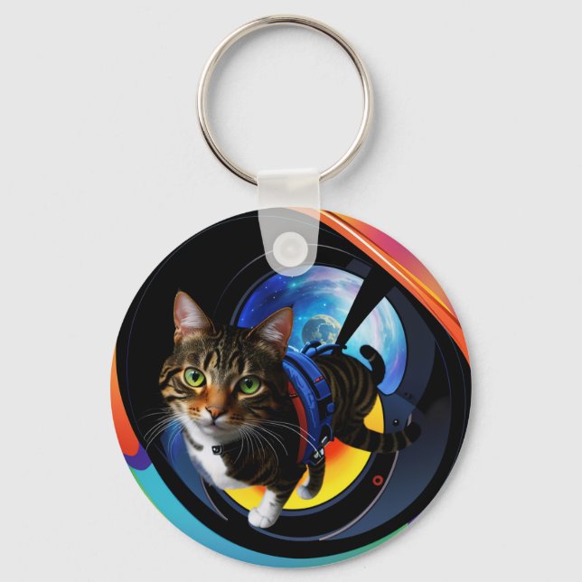 Porte-clés Porte - clé de chat astronaute (Recto)