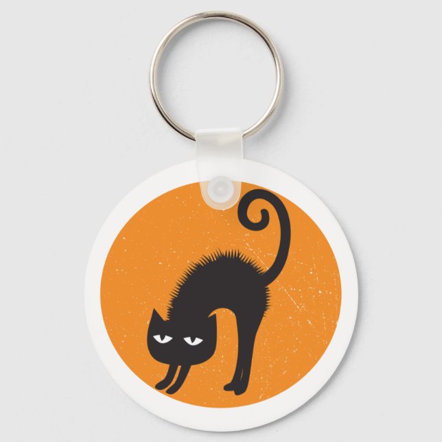 Porte-clés porte - clé de chat effrayé (Recto)