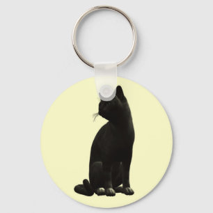 Porte-clés Porte - clé de chat noir assis