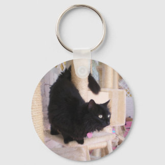 Porte-clés Porte - clé de chat noir avec fumée