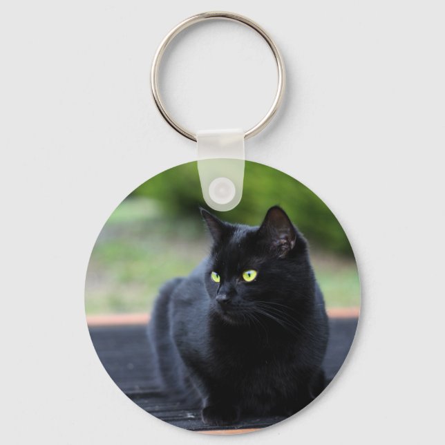 Porte-clés Porte - clé de chat noir, Porte - clé de bouton de (Recto)