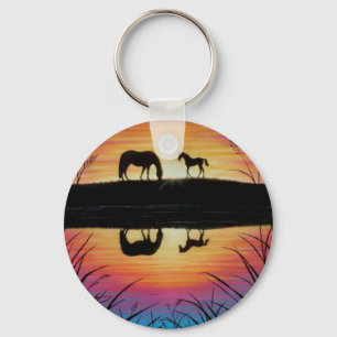 Porte-clés porte - clé de cheval - réflexion