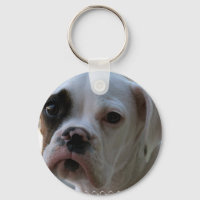 Porte - clé de chien de boxe à oeil noir