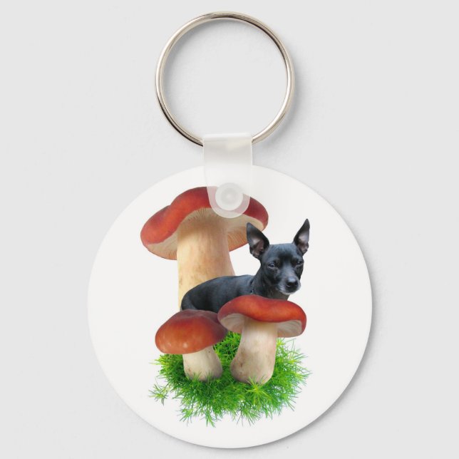Porte-clés Porte - clé de chien de champignon rouge (Recto)