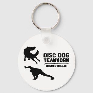 Porte-clés Porte - clé de chien de disque de border collie d