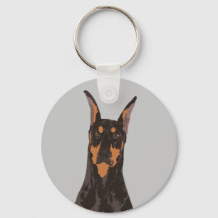 Porte-clés Porte - clé de chien de Pinscher de dobermann pou