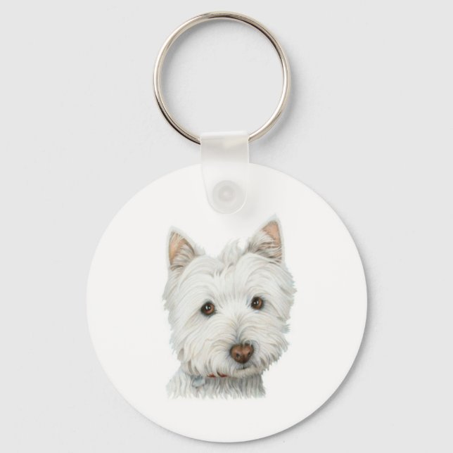 Porte-clés Porte - clé de chien mignon Westie (Recto)