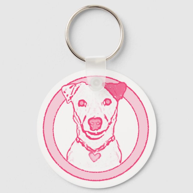 Porte-clés Porte - clé de chien rose (Recto)