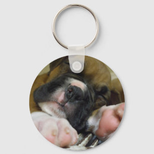 Porte-clés Porte - clé de chiot de boxeur de sommeil