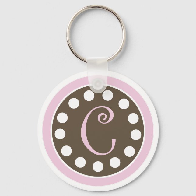 Porte-clés Porte - clé de chocolat rose "C" (Recto)