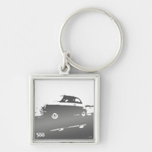 Porte-clés Porte - clé de classique de Fiat 500 - gris sur la
