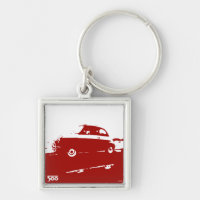 Porte - clé de classique de Fiat 500 - rouge sur