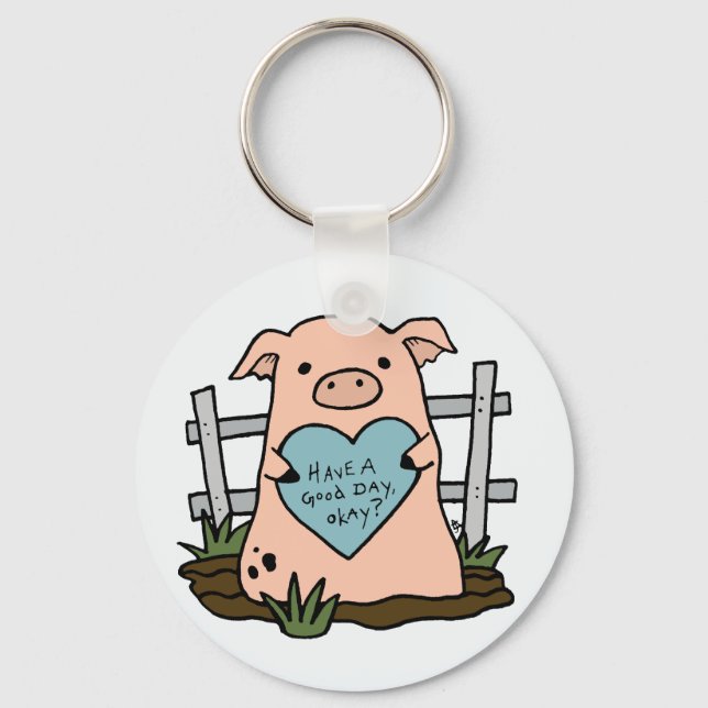 Porte-clés Porte - clé de cochon triste (Recto)