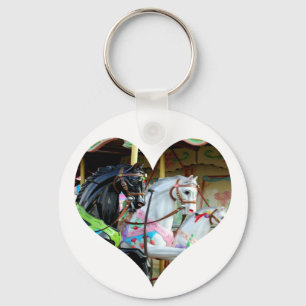 Porte-clés Porte - clé de coeur de chevaux de carrousel