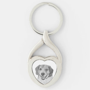 Porte-clés Porte - clé de coeur de chien Beagle de crayon