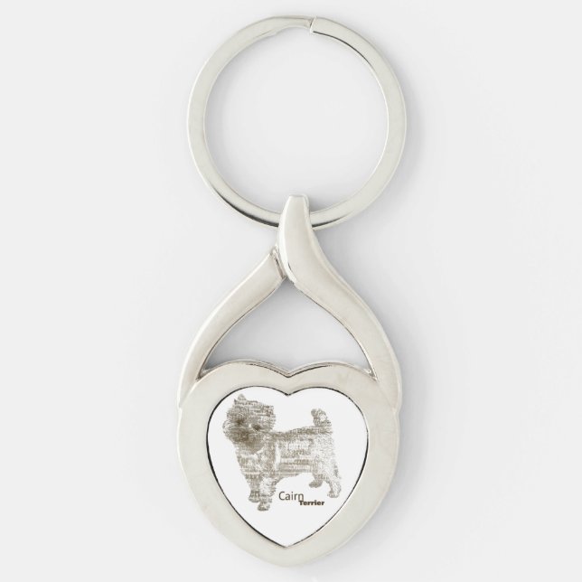 Porte-clés Porte - clé de coeur de Terrier de cairn - (Devant)