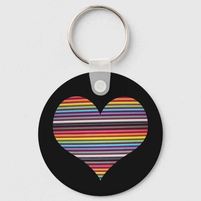Porte-clés Porte - clé de coeur Rainbow Ribbon (Recto)