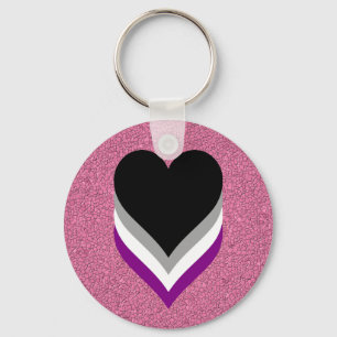 Porte-clés Porte - clé de coeurs de fierté d'Asexuality