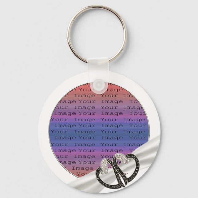 Porte-clés Porte - clé de Coeurs Diamants Noir & Blanc (Recto)