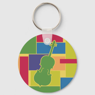 Porte-clés Porte - clé de Colorblocks de violoncelle