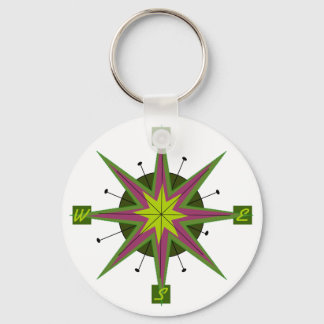 Porte-clés Porte - clé de conception de Compass rétro