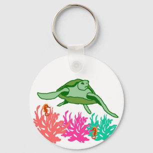 Porte-clés Porte - clé de corail de tortue de mer de scène