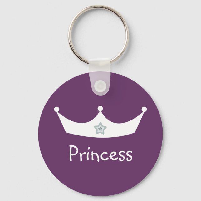 Porte-clés Porte - clé de couronne de princesse blanche et vi (Recto)
