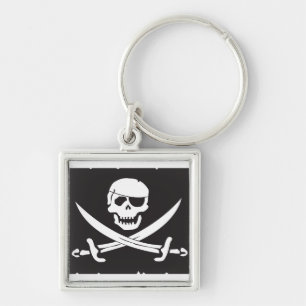Porte-clés Porte - clé de crâne et d'épée de jolly roger