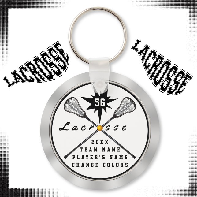 Porte-clés Porte - clé de crosse personnalisé, votre TEXTE, C (Lacrosse party favors. Cheap gifts for lacrosse players, lacrosse coach gifts Lacrosse keychains.)
