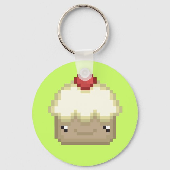 Porte-clés porte - clé de cupcake pixel (Recto)