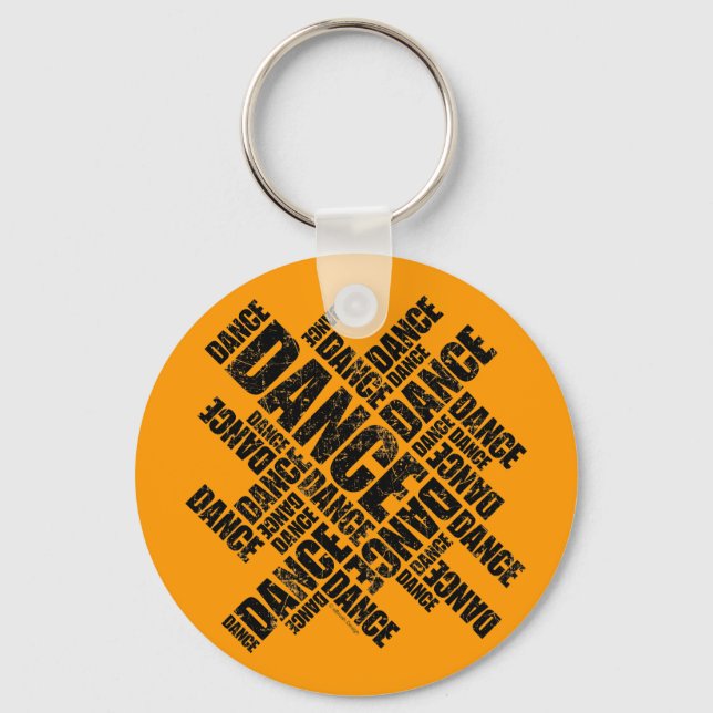 Porte-clés Porte - clé de danse typographique (désorganisé) (Recto)