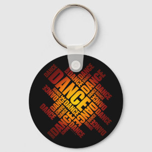 Porte-clés Porte - clé de danse typographique (feu)
