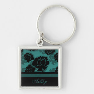 Porte-clés Porte - clé de décadence florale grungy, Turquoise