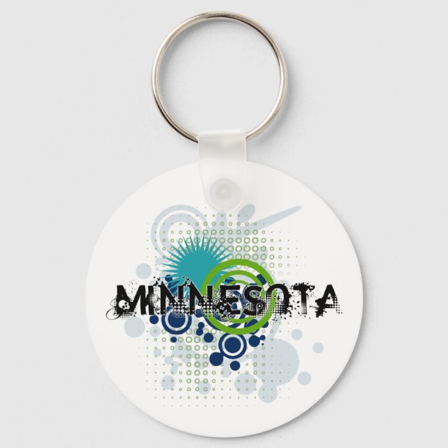 Porte-clés Porte - clé de demi-teinte Grunge moderne Minnesot (Recto)