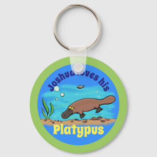 Porte-clés Porte - clé de dessin animé amusant de platypus so