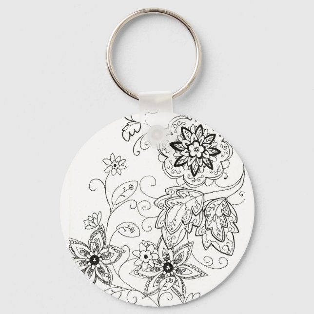 Porte-clés Porte - clé de dessin floral (Recto)