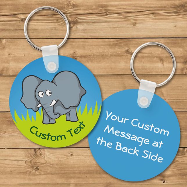 Porte-clés Porte - clé de dessin pour éléphant gris (Créateur téléchargé)