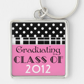 Porte-clés Porte - clé de diplômes noir, blanc et rose