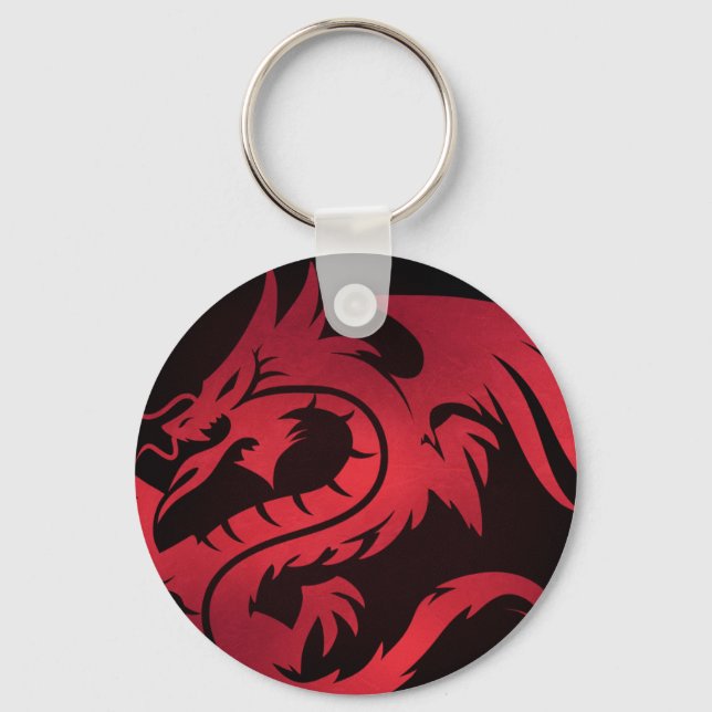 Porte-clés Porte - clé de dragon tribal rouge (Recto)