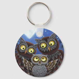 Porte-clés Porte - clé de famille de hibou
