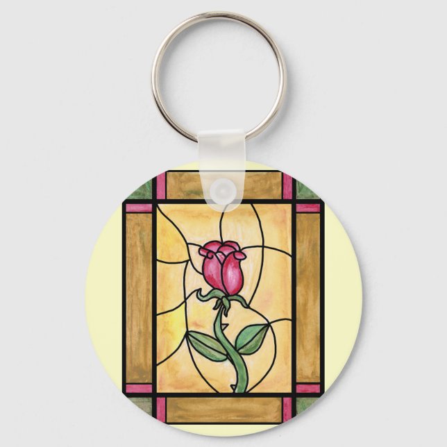 Porte-clés Porte - clé de fenêtre rose (Recto)