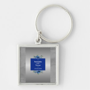 Porte-clés Porte - clé de fleur métallique argenté