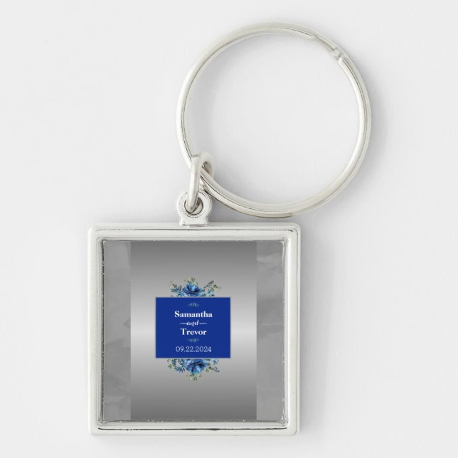 Porte-clés Porte - clé de fleur métallique argenté (Devant)