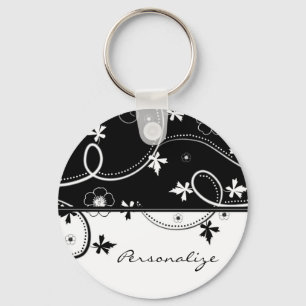 Porte-clés Porte - clé de fleurs de feuille de bois d'ébèn