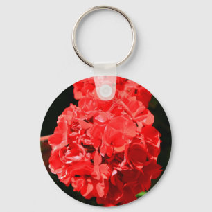 Porte-clés Porte - clé de fleurs de géranium rouge