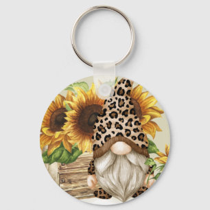 Porte-clés Porte - clé de fleurs de soleil Leopard Gnome