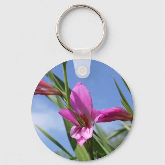 Porte-clés Porte - clé de fleurs roses de printemps (Recto)