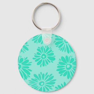 Porte-clés Porte - clé de fleurs turquoise