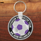 Porte-clés Porte - clé de football ⚽ violet et blanc (Front)