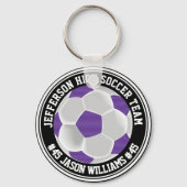 Porte-clés Porte - clé de football ⚽ violet et blanc (Back)